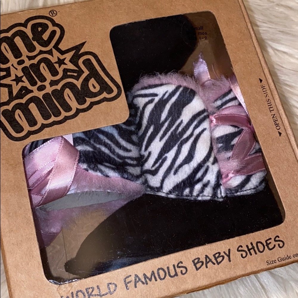 Zebra faux fur Baby Boots